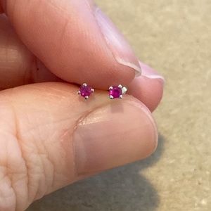 Mini 14K Ruby Earrings